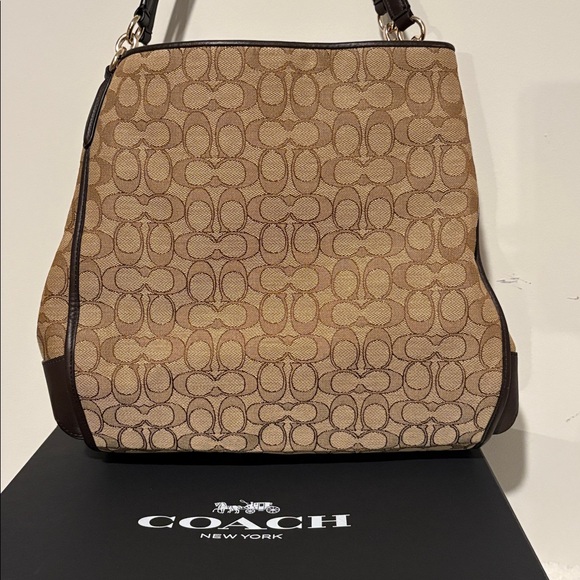 Coach Tan and Brown Phoebe Shoulder Bag F36424 - Picture 1 of 16